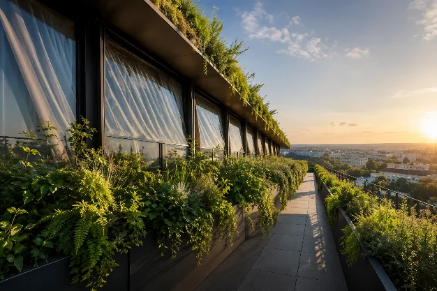 Rooftop hôtel au coucher du soleil
